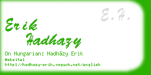 erik hadhazy business card
